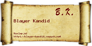 Blayer Kandid névjegykártya